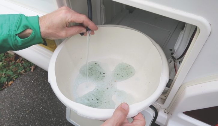 It is important to drain down the flush water tank, and this can usually be done via a tube near the toilet cassette