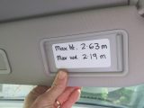The sun visor is a great place to keep a note of the caravan dimensions