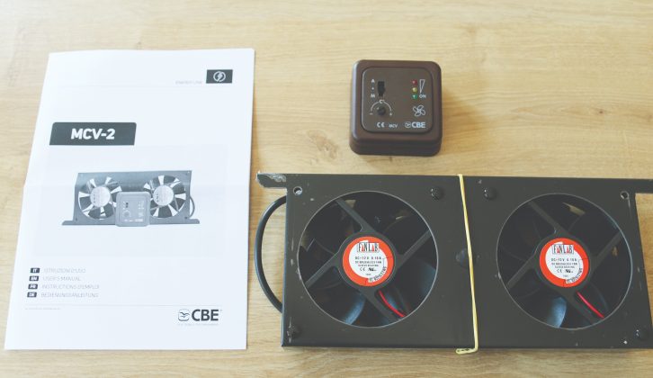CBE MCV-2 fridge fan kit, 40 x 40mm aluminium angle