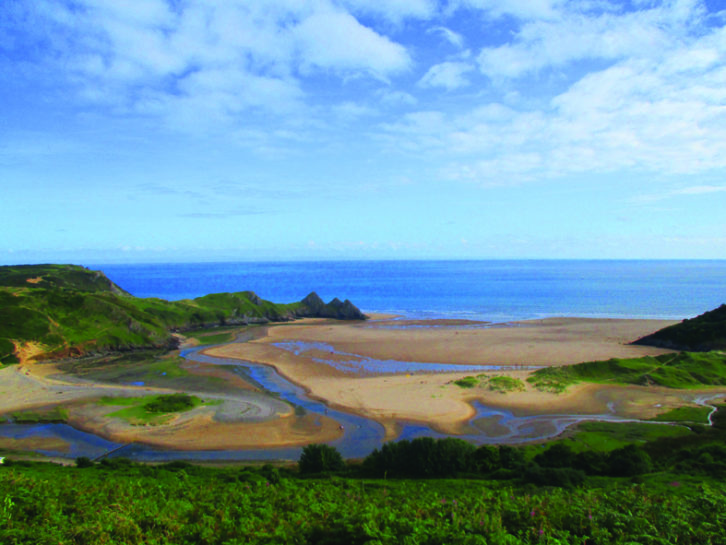 Three Cliffs Bay, The Gower Peninsula in South Wales