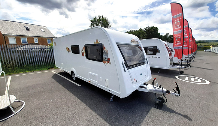 The Xplore 585 parked up on a forecourt