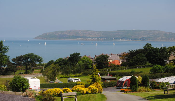 Tyddyn Du Touring Park, near Conwy, on the north coast of Wales