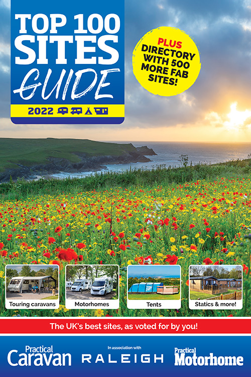 The Top 100 Sites Guide, revealing the best caravan sites in the UK
