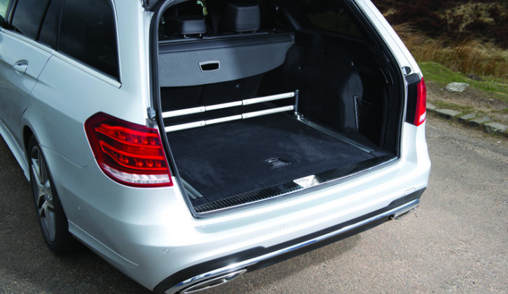 The Mercedes-Benz E-Class is huge inside, with a luggage area big enough to host a five-a-side game!