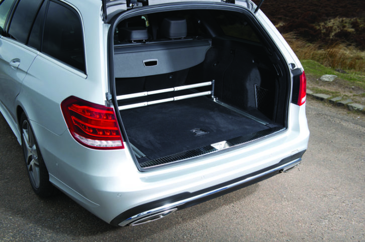 The Mercedes-Benz E-Class is huge inside, with a luggage area big enough to host a five-a-side game!