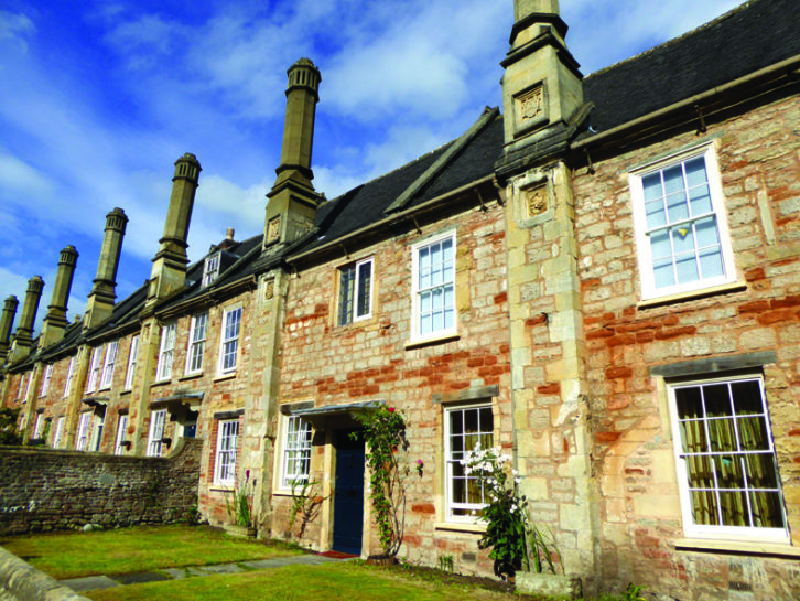 Distinctive cottage chimneys on Vicars' Close