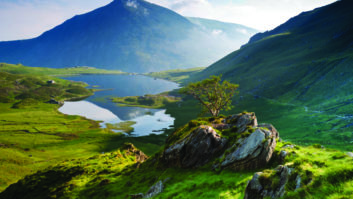 Llyn Idwal and the peak of Pen yr Ole Wen in the distance, Snowdonia National Park