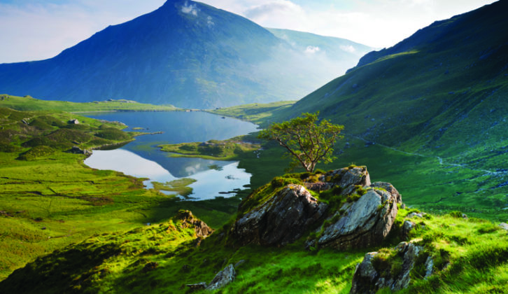 Llyn Idwal and the peak of Pen yr Ole Wen in the distance, Snowdonia National Park