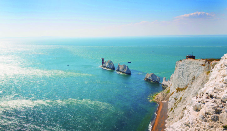 The Needles, a prominent landmark off the Isle of Wight