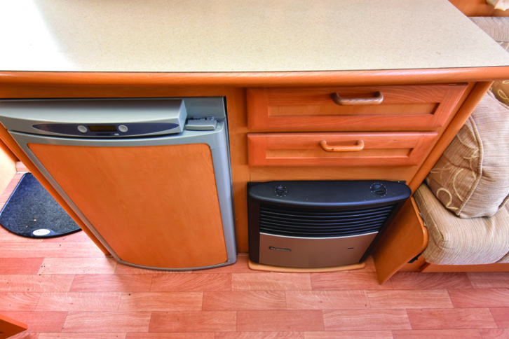 Dresser unit houses the Thetford fridge and Truma dual-fuel heater