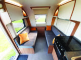 Bailey D4-4's contemporary styling and colour scheme gives the front lounge a spacious ambience