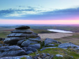 Sunset over the North Cornish coast viewed from Roughtor, Bodmin Moor