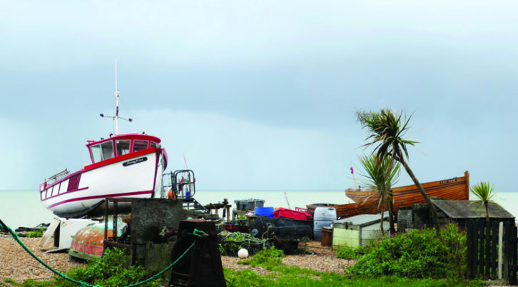 There are still working boatyards here; this one is on the shore at Deal