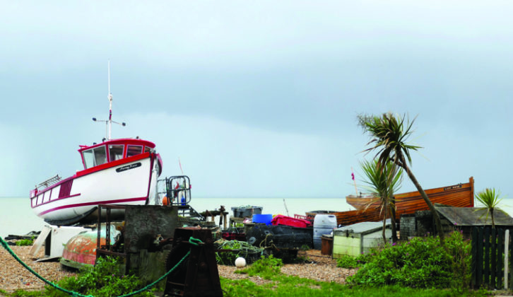 There are still working boatyards here; this one is on the shore at Deal