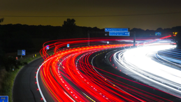 A motorway at night