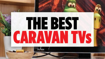'The best caravan TVs' with a TV in the background