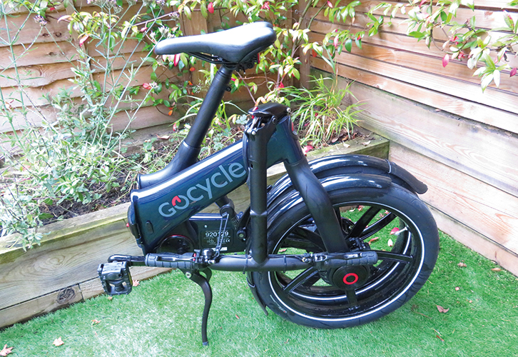 The GoCycle G4 folded up