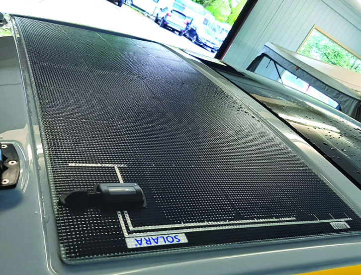 This 105W solar panel that was fitted on our test model is an £815 optional extra