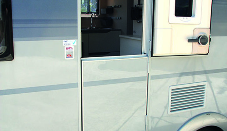 Two-piece entrance door is ideal if you are touring with small children, or pets
