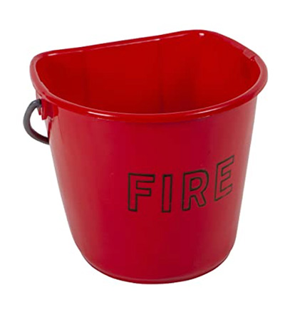 A 10-litre plastic fire bucket