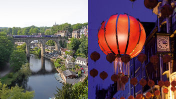 A split picture showing one of the views at Knaresborough CMC and also a celebration of Chinese New Year