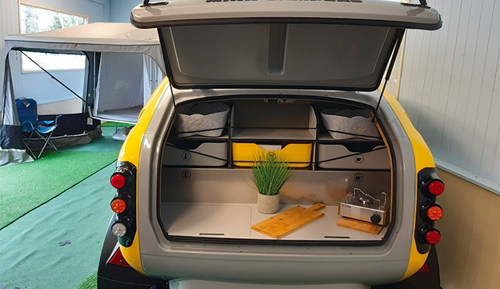 The kitchen in the Mink 2.0 Sports Camper