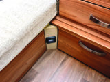 Alarm sensor is fitted in the lounge at floor level, by the chest of drawers