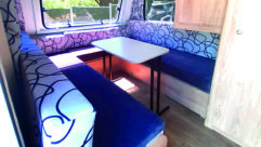 Backrests and seat cushions are one-piece units in the lounge; but there's no storage for the table, so it will need careful stowing on the road