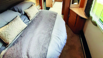 Bed in the new Vigo is larger and more comfortable, partly because of curved wardrobes
