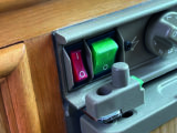230V mains off (green) and 12V on (red) without the car engine running, so nothing will happen