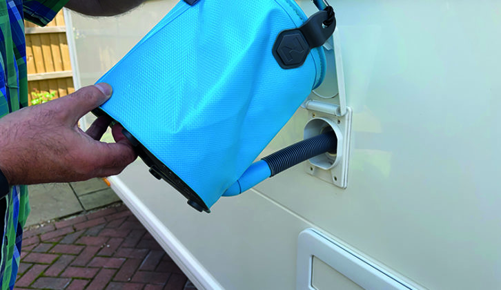 Filling a Dometic flush tank
