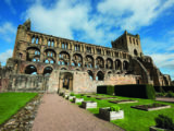 Jedburgh Abbey, a ruined Augustinian abbey which was founded in the 12th century