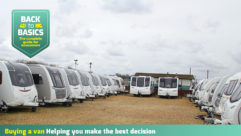 Used caravans on a forecourt