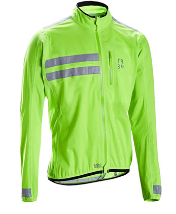 The RC500 Hi-vis waterproof cycling jacket in neon yellow