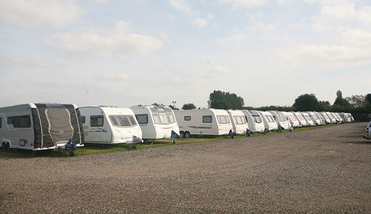 Caravans in storage