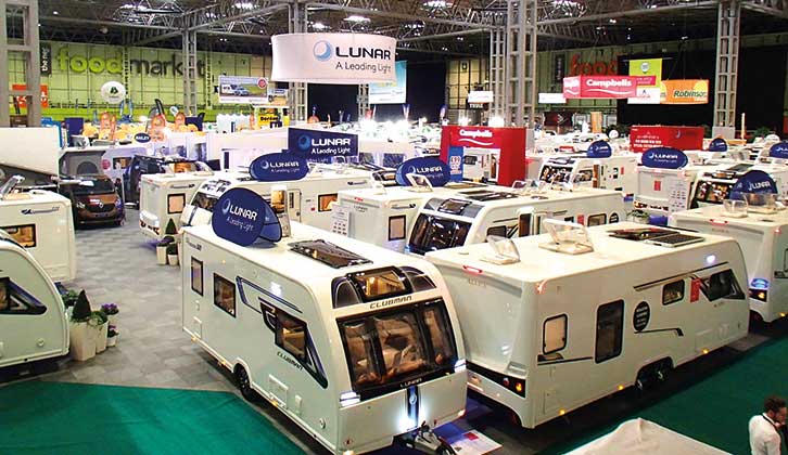 A caravan show, with numerous models on display