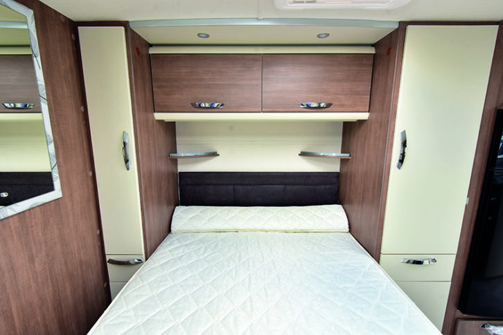 Rear bedroom has plenty of storage capacity and a spacious transverse bed