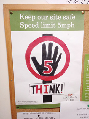 The Caravan and Motorhome Club advocates the 5mph speed limit