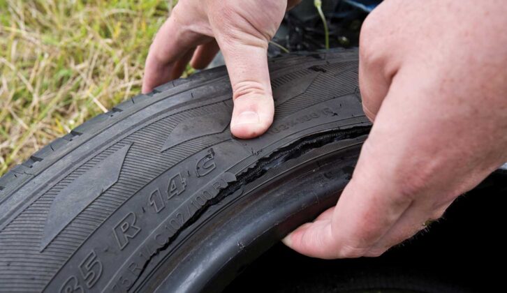 Tyre being checked