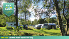 Caravans on site on a sunny day