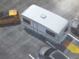 A caravan being reversed