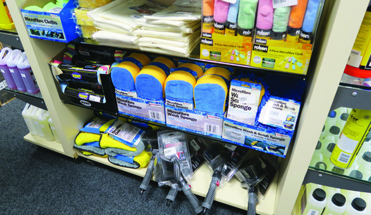 Van accessory shops stock products for acrylic windows. Microfibre or open-weave cotton cloths are best