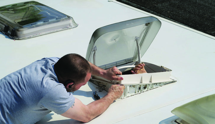 Remove the old skylight unit and clean off the sealant using panel wipe thinners, which won't harm the paintwork