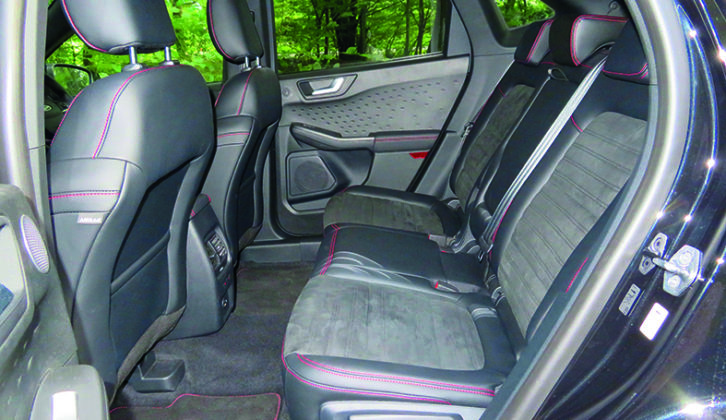 Adults can travel in comfort, and there are air vents b between the front seats to keep everyone cool
