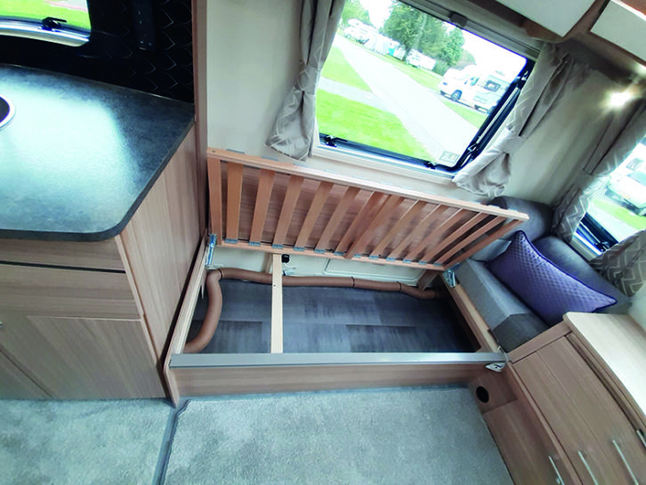 Underseat areas have no internal access flap, so you have to remove the cushions