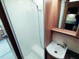 Shower cubicle is generous, even with some of the tray taken up by the wheel arch