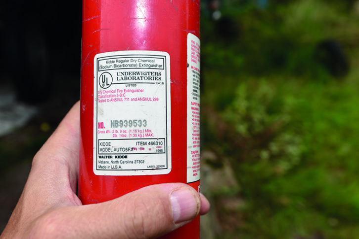 Check the date of your extinguisher - this 1995 Kidde needed replacing
