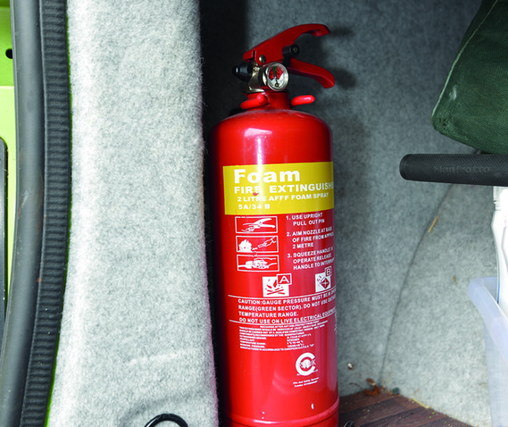 This 2-litre AFFF extinguisher takes up very little room and can be secured in any caravan