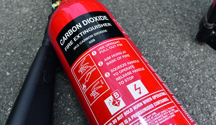 CO2 extinguisher can tackle petrol and electrical fires