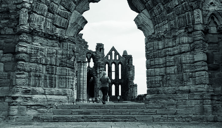 Exploring the ruins of Whitby Abbey